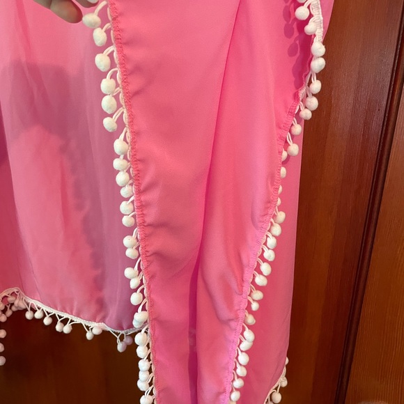 Hot Pink Poncho Style Beach Coverup - Picture 7 of 7